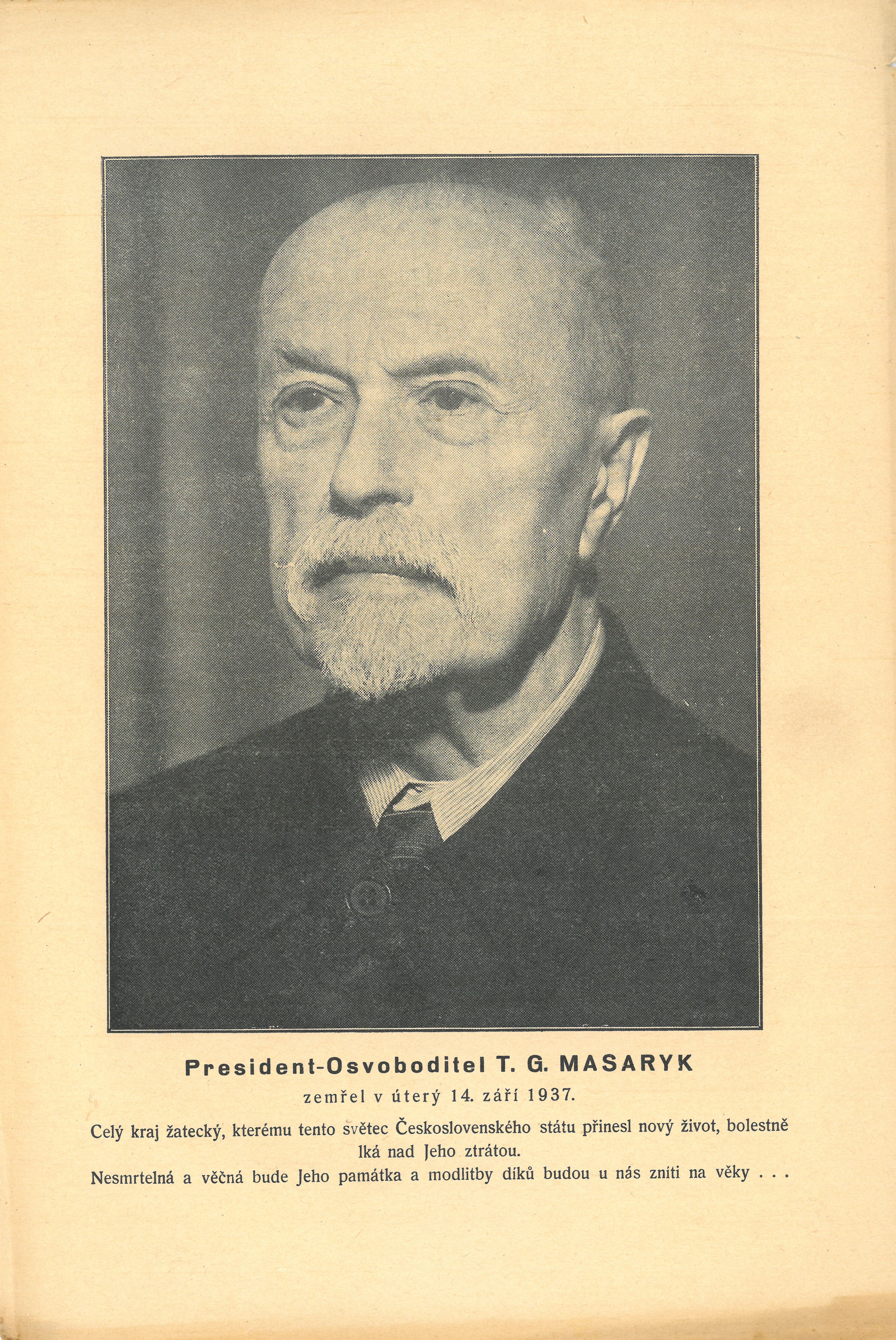 Úmrtí Masaryka v Kraji Lučanů  1938