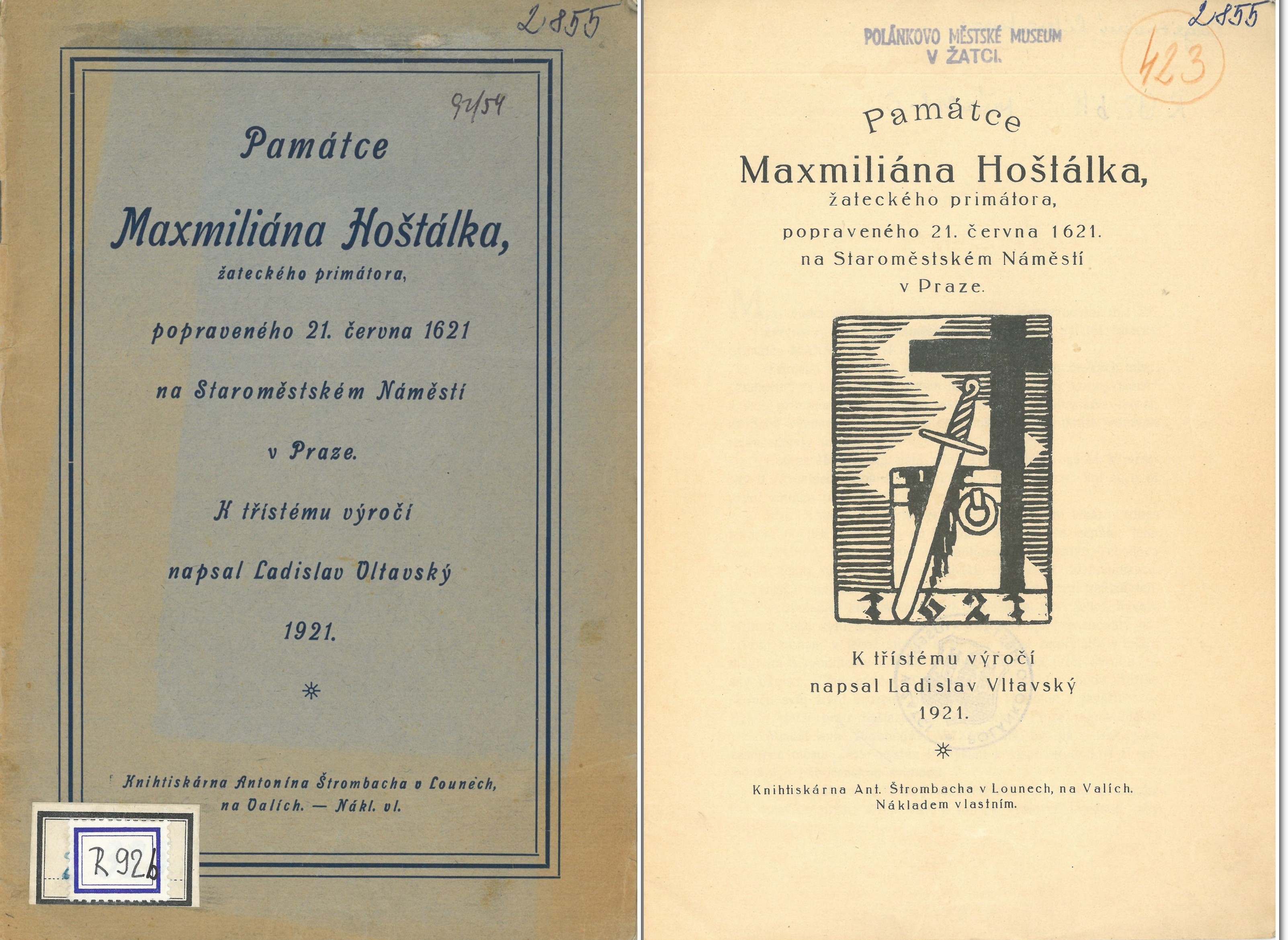Vltavského brožura z roku 1921t