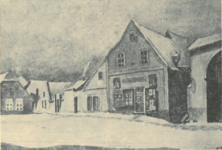 Dnes neexistující domy č.p. 385 - 386, kde měla obchod Emilie Födischová