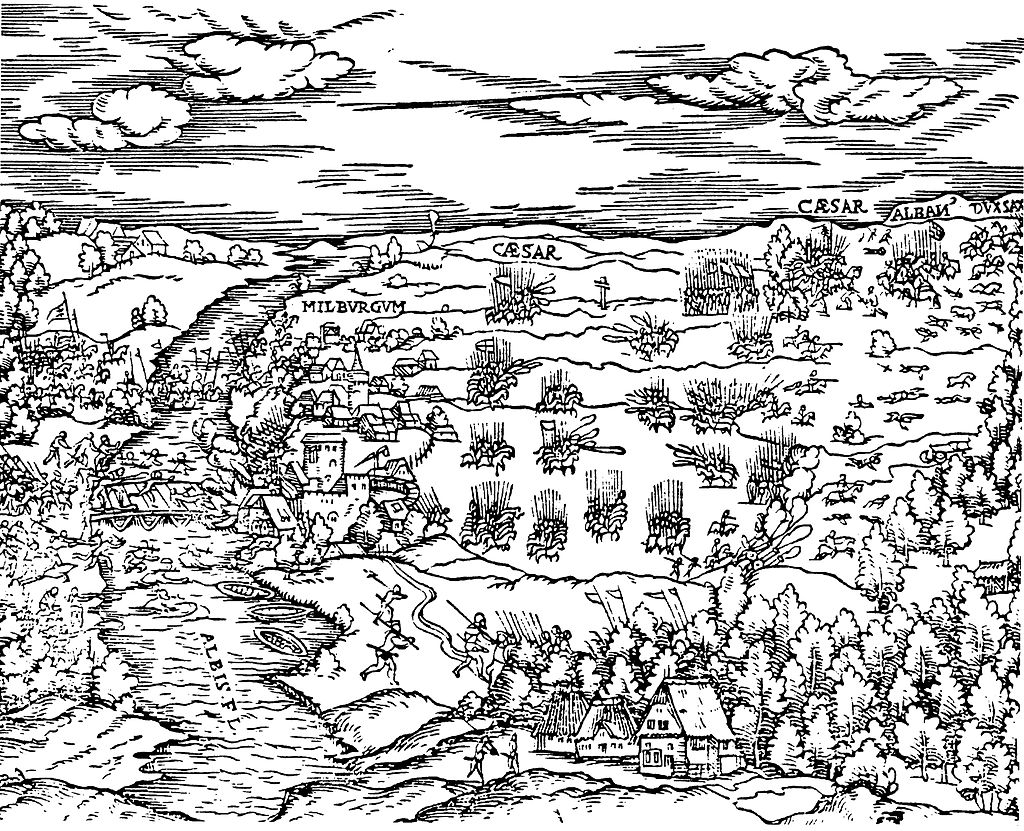 Bitva u Mühlberka 1547 na dobové rytině