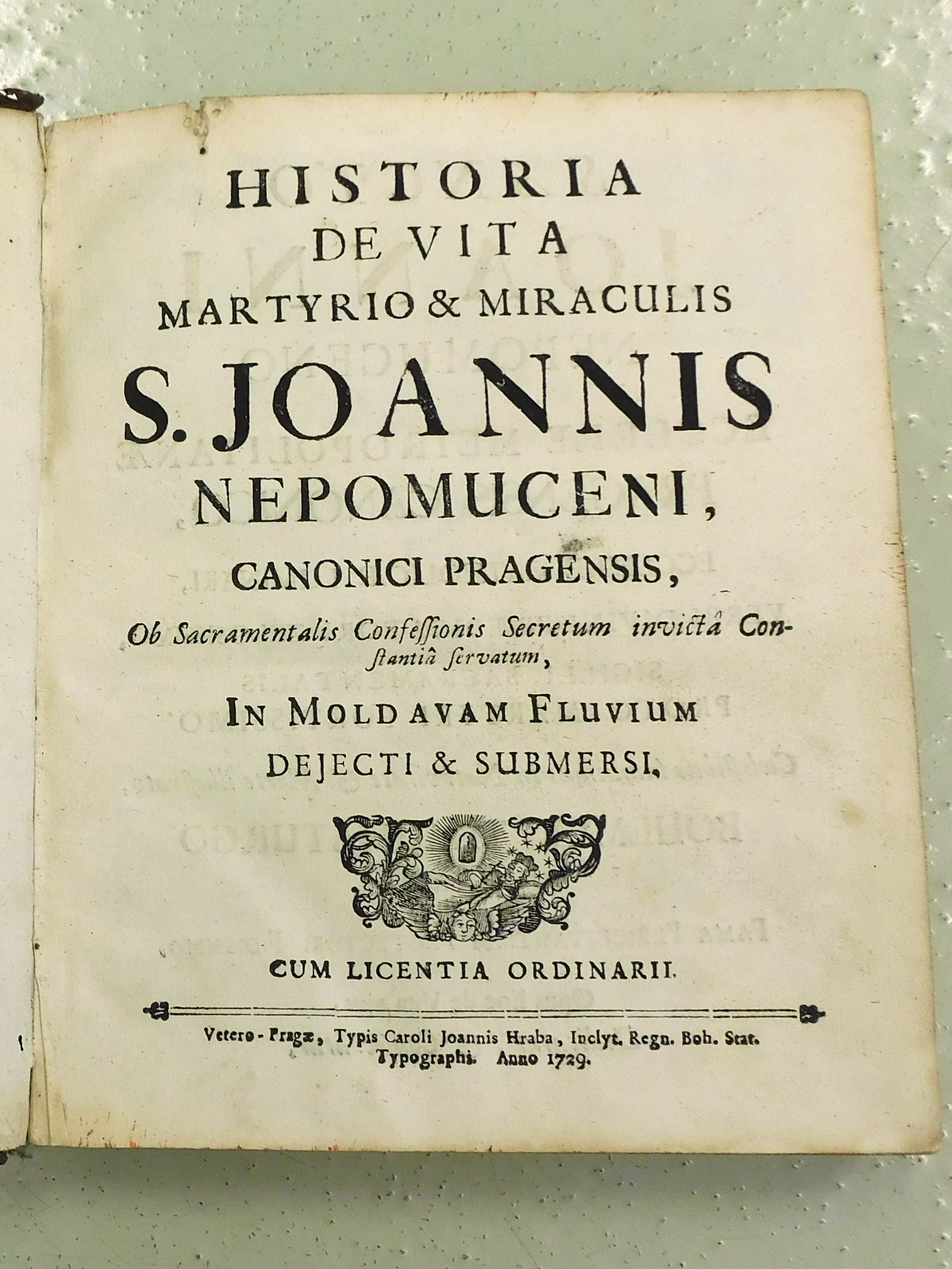 1. Životopis Jana Nepomuckého z roku 1729