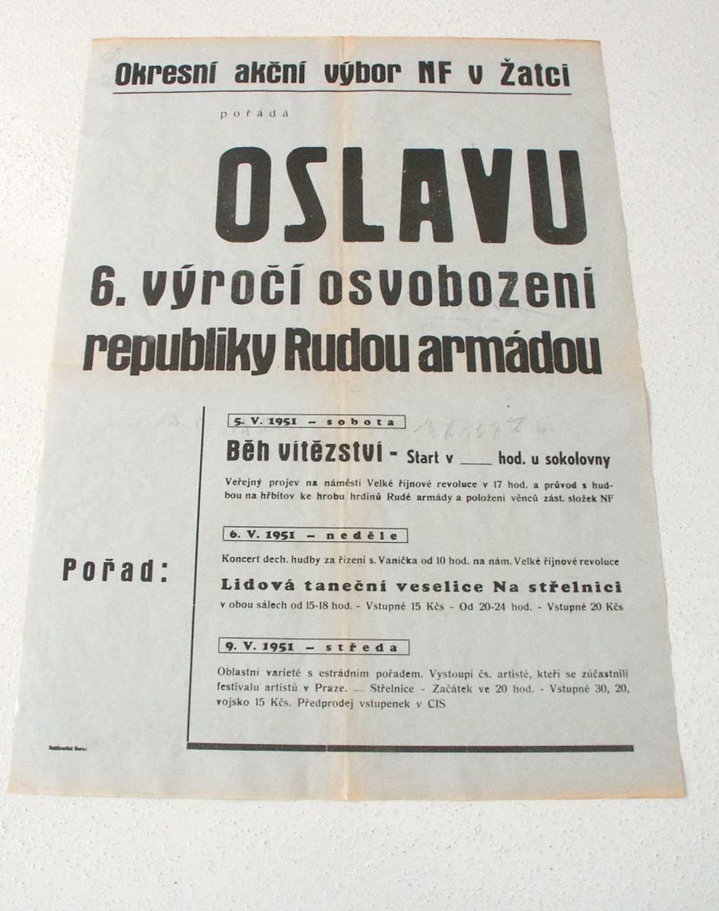 Sbírkový plakát k výročí osvobození z roku 1951
