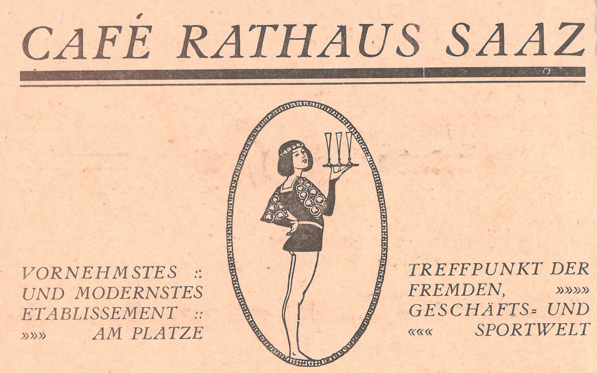 Reklama na radniční kavárnu z adresáře pro rok 1924. Archiv RMŽ