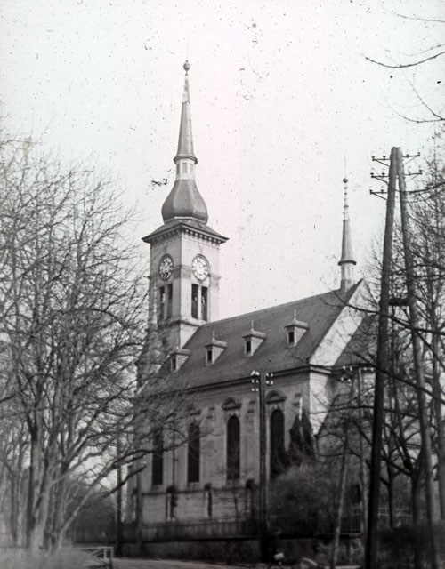 Evangelický kostel - pohled od jihozápadu