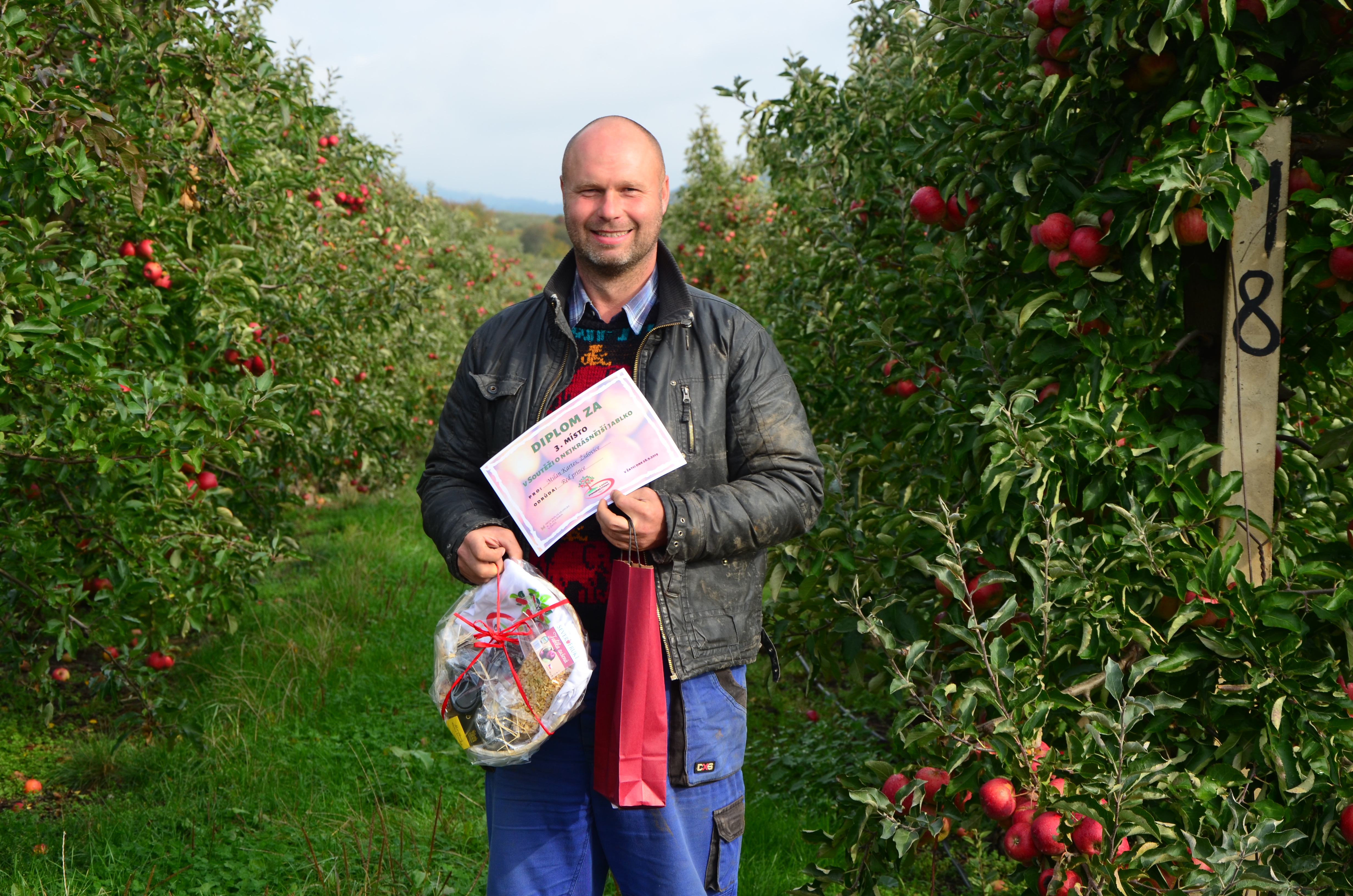 3 místo v soutěži o nejhezší jablko za odrůdu Reg prince získal Milan Kartes ze Židovic